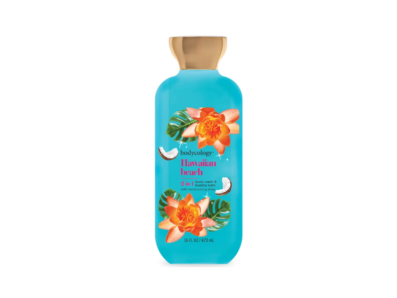 Bodycology 2 In 1 Body Wash & Bubble Bath, Hawaiian Beach, 16 fl oz/473 mL