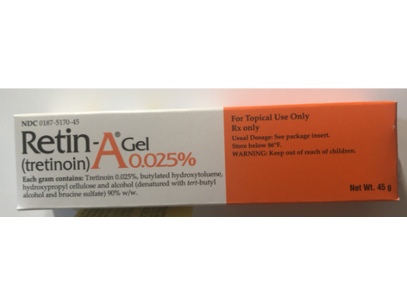 Retin-A 0.025% Gel, 45 g, Ortho Dermatologics (Rx)
