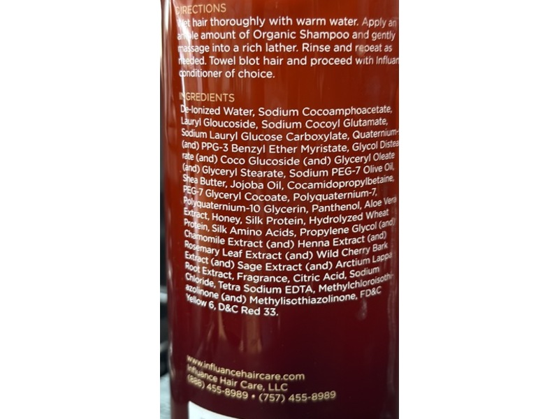 Influance It's Natural Organic Shampoo, 34 fl oz