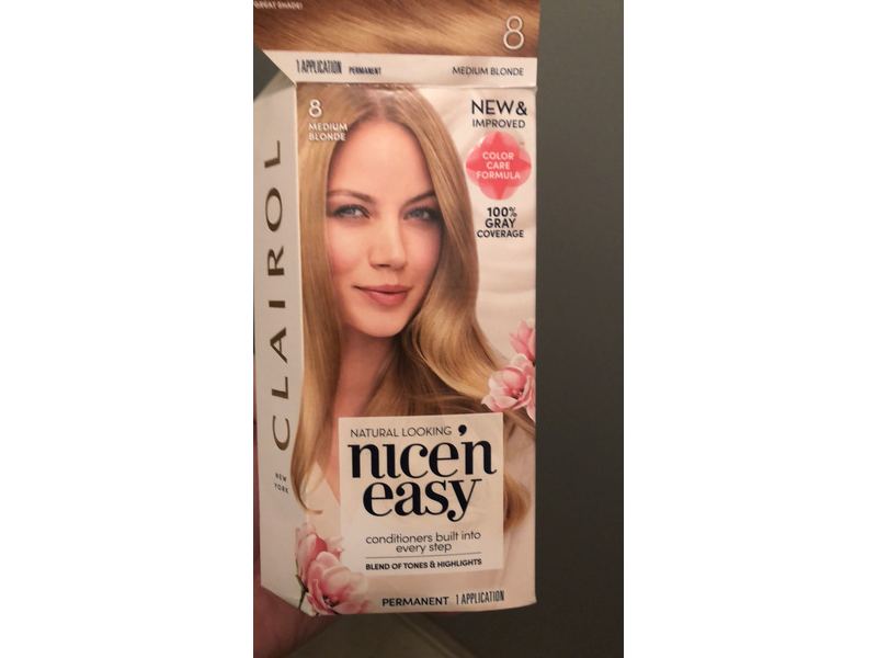 Clairol Nice 'N Easy Permanent Hair Color, 8 Medium Blonde, 1 ct