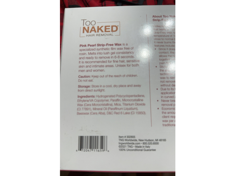 Too Naked Hair Removal Pink Pearl Strip-Free Wax, 28.8 oz/816 g