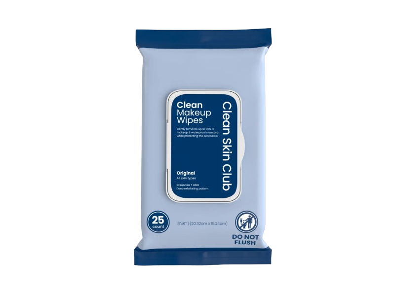 Clean Skin Club Makeup Wipes, Original, Green Tea + Aloe, 25 Count