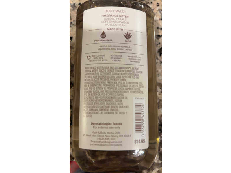 Bath & Body Works Fresh Vanilla Blossoms Body Wash, Pro-Vitamin B5 + Aloe, 10 fl oz/295 mL