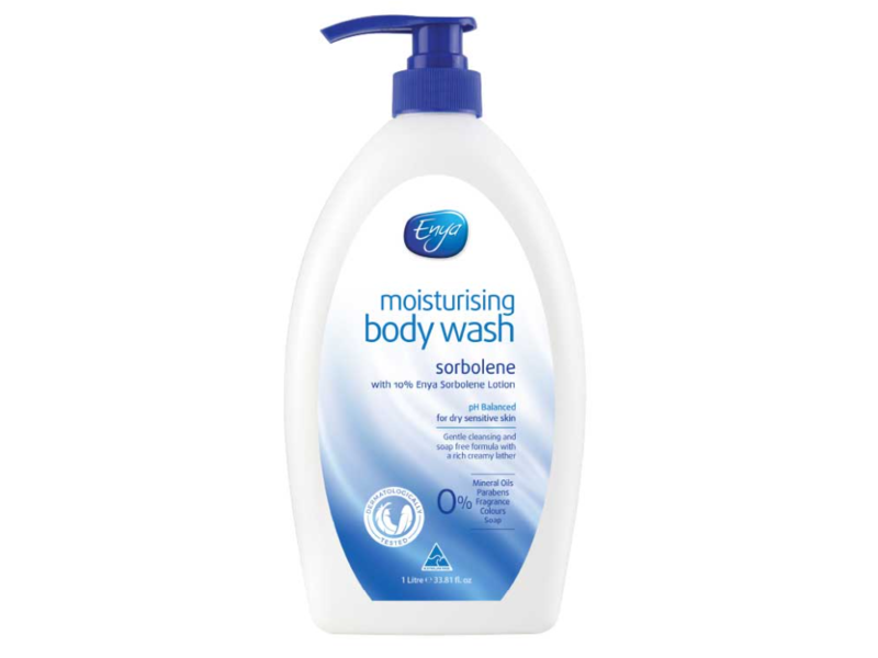 Enya Moisturizing Body Wash, Sorbolene, 33.8 fl oz/1 L