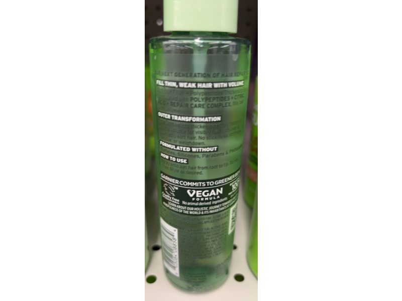 Garnier Fructis Hair Filler Thickening Spray, Polypeptides + Citric Acid & Repair Care Complex, 4.4 fl oz/130 mL