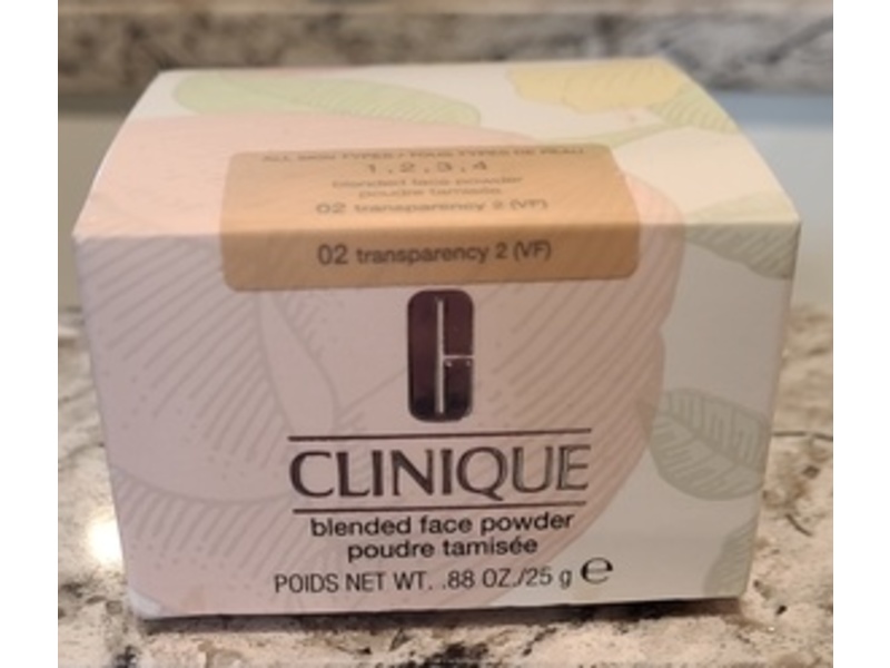 Clinique Blended Face Powder, 02 Transparency, 0.88 oz/25 g