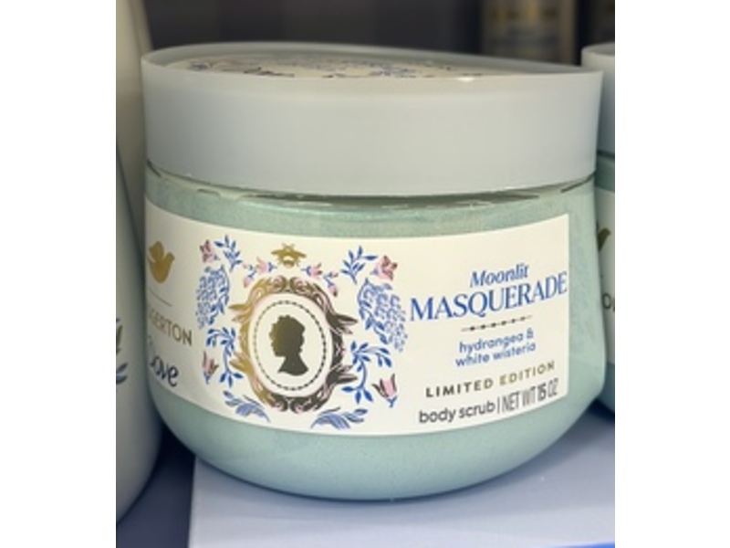 Dove Limited Edition Moonlit Masquerade Bridgerton Body Scrub, Hydrangea & White Wisteria, 15 oz