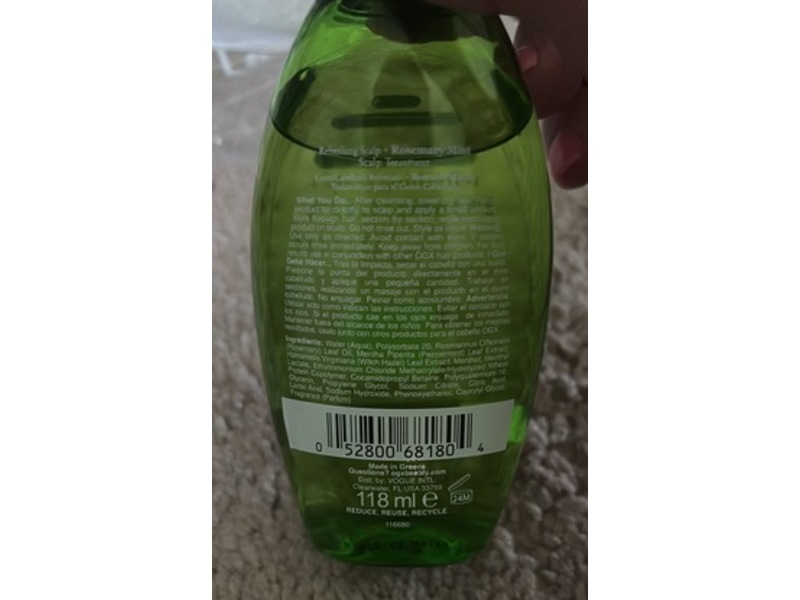 OGX Extra Strength Refreshing Scalp + Rosemary Mint Scalp Treatment, 4 fl oz/118 mL