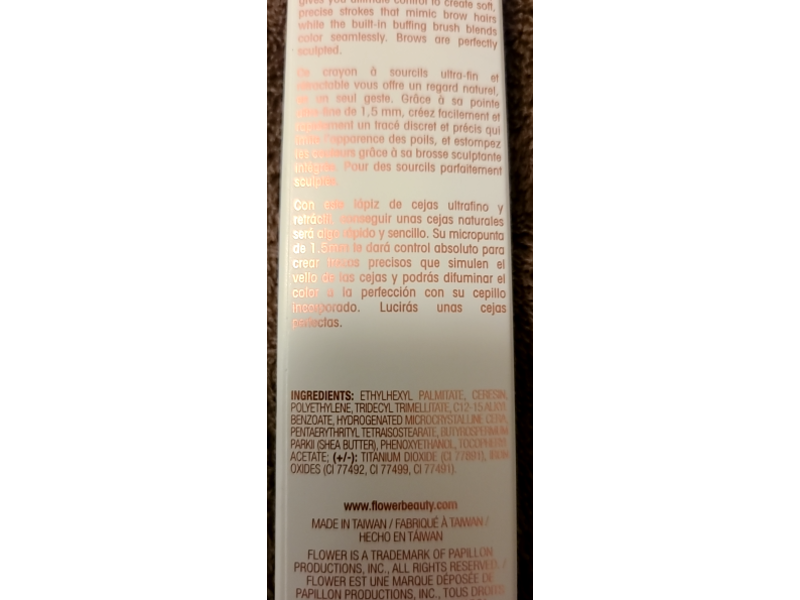 Flower Beauty The Skinny Microbrow Pencil, Medium Brown, 0.0017 oz/0.05 g