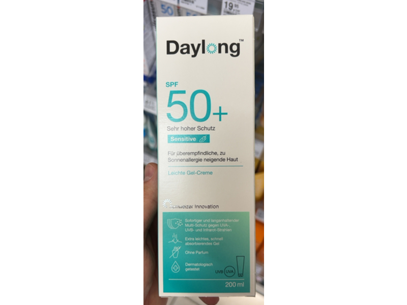 Daylong Sensitive Sun Protection Gel Cream, SPF 50+, 200mL