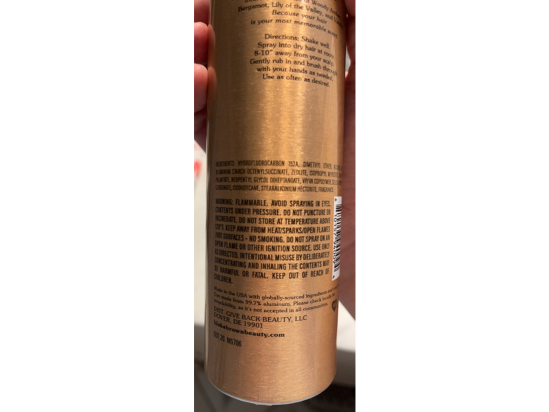 Blake Brown Dry Shampoo, Amber Vanille, 5.8 oz/164 g