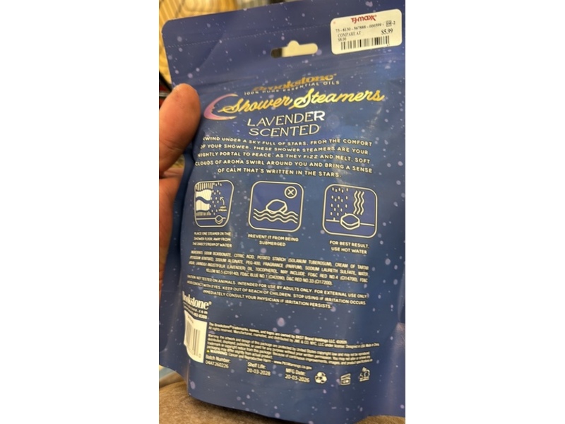 Brookstone Sleep Sanctuary Shower Steamer, Lavender Scented, 1.5 oz/30 g, 12 Count