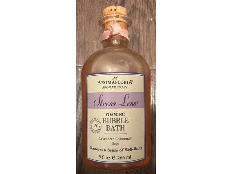 Aromafloria Aromatherapy Stress Less Foaming Bubble Bath, Lavender Chamomile Sage, 9 fl oz/266 mL