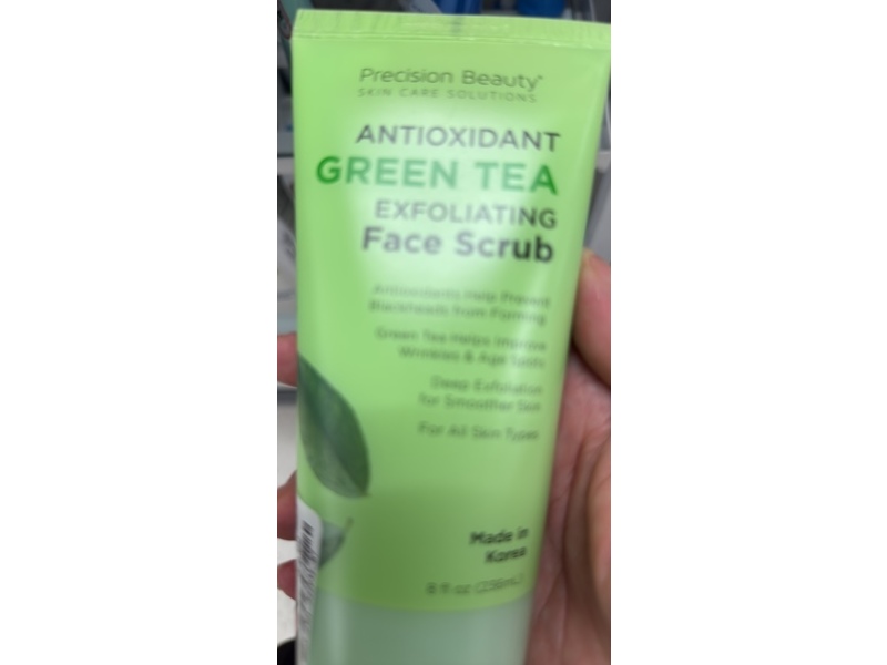 Precision Beauty Antioxidant Exfoliating Face Scrub, Green Tea, 8 fl oz/256 mL