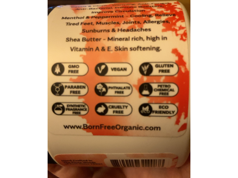 Born Free Organic Foot Fix Whipped Shea Butter, 2 oz/56.6 g