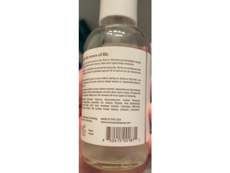 Innersense Organic Beauty I Create Waves Sprays, Pink Himalayan Salt, 4 fl oz/118 mL