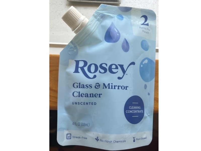 Rosey Glass & Mirror Cleaner, Unscented, 4 fl oz/118 mL