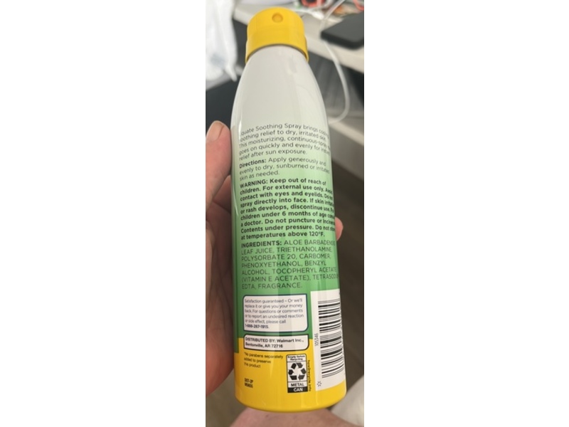 Equate Soothing Spray, Aloe, 6.3 oz/178 g