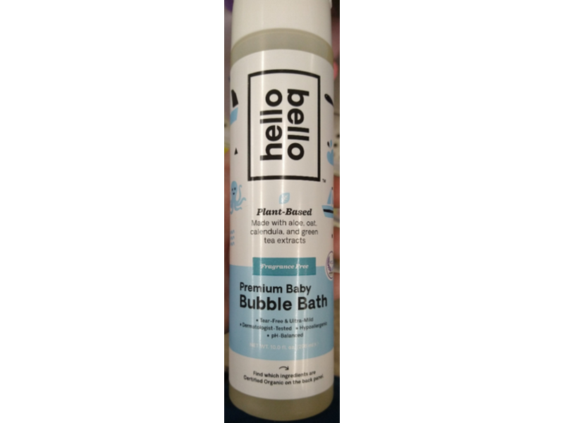 Hello Bello Premium Baby Bubble Bath, Fragrance Free, 10.0 fl oz/296 mL