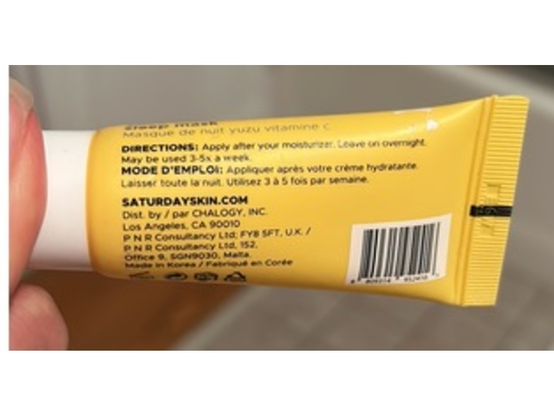 Saturday Skin Yuzu + Vitamin C Sleep Mask, 0.67 fl oz/20 mL