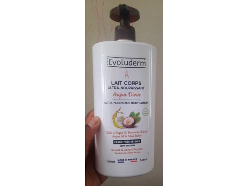 Evoluderm Ultra-Nourishing Body Lotion, Argan Divin, 34 fl oz/1000 mL, Pack of 3