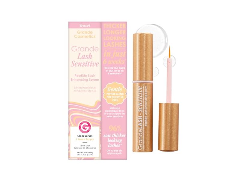 Grande Cosmetics Grandelash Sensitive Peptide Lash Enhancing Serum, Travel, 0.07 fl oz/2 mL