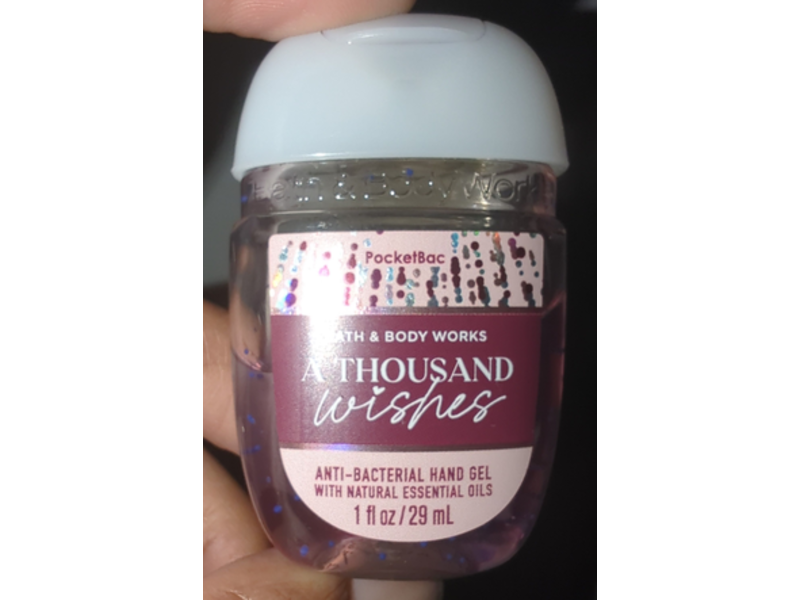 Bath & Body Works A Thousand Wishes Anti - Bacterial Hand Gel, Natural Essential Oils, 1 fl oz/29 mL