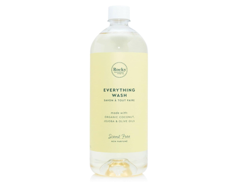 Rocky Mountain Soap Co. Everything Wash, Organic Coconut, Jojoba & Olive Oils, Scent Free, 1 L