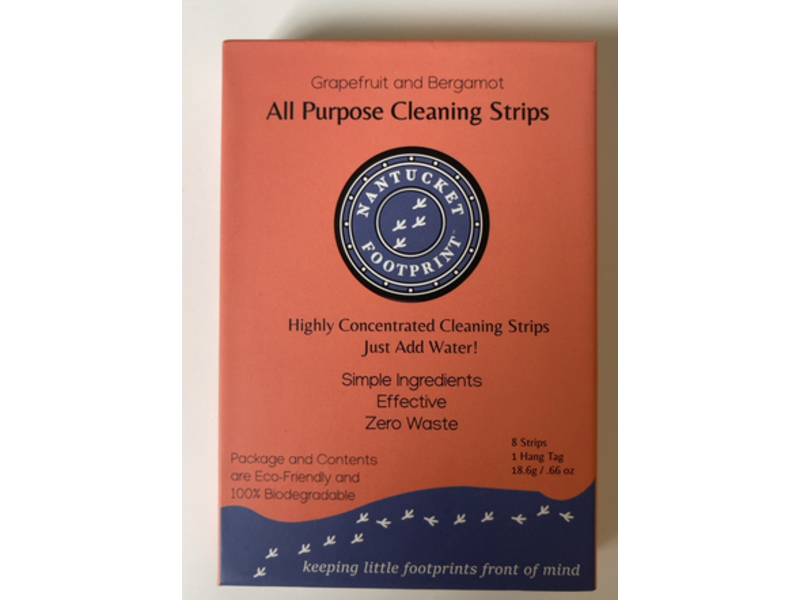 Nantucket Footprint All Purpose Cleaning Strips, Grapefruit & Bergamot, 0.66 oz/18.6 g, 8 Count