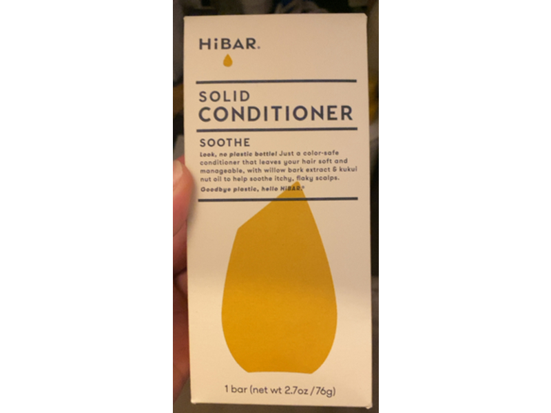 HiBAR Soothe Solid Conditioner Bar, 2.7 oz/76 g