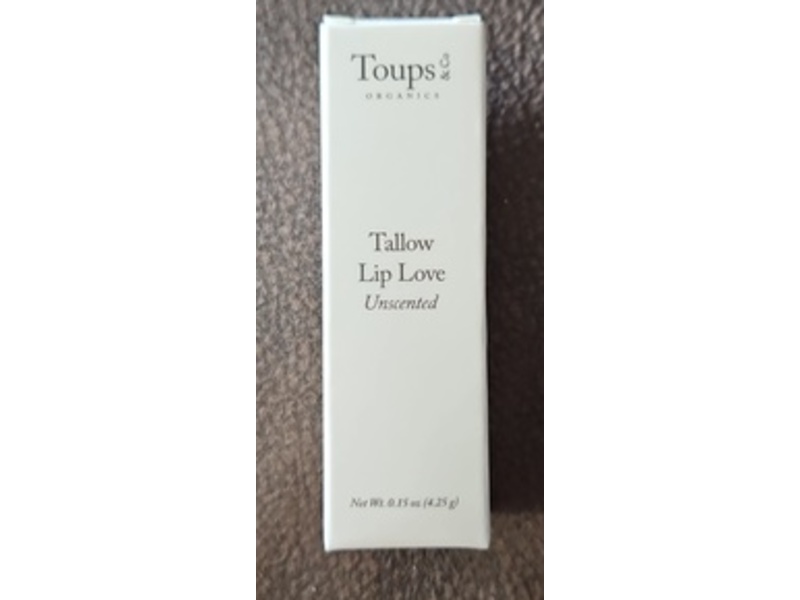 Toups & Co Organics Tallow Lip Love, Unscented, 0.15 oz/4.25 g