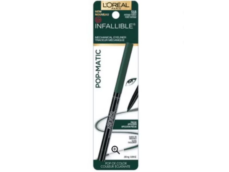 L'Oreal Paris Infallible Pop-Matic Eyeliner, 518 Intense Forest, 0.009 oz/250 mg
