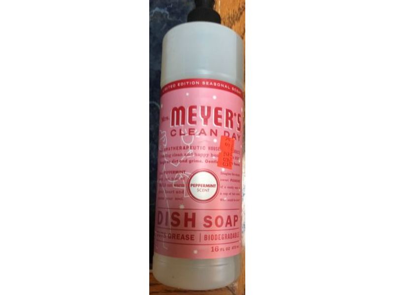 Mrs. Meyer's Clean Day Liquid Dish Soap, Peppermint, 16 fl oz/473 mL