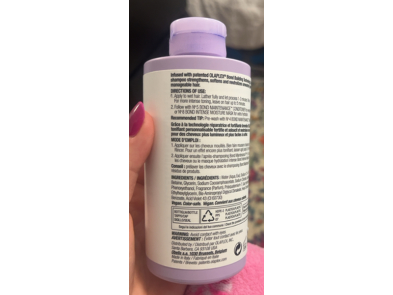 Olaplex No.4P Blonde Enhancer Toning Shampoo, 8.5 fl oz/250 mL