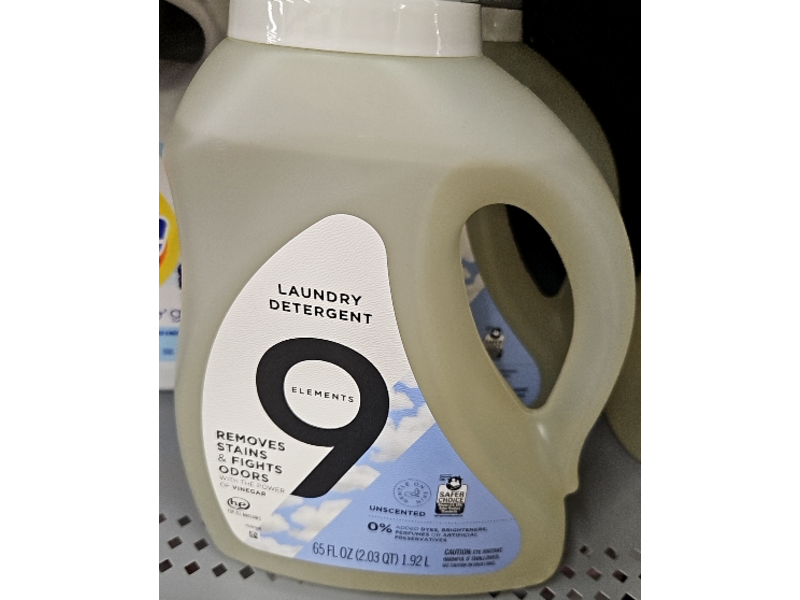 9 Elements Laundary Detergent, Vinegar, 65 fl oz/1.92 L