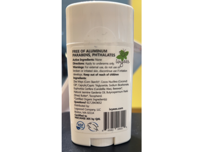 Ivyees Deodorant, Jasmine Gardenia, 2.9 oz/75 g