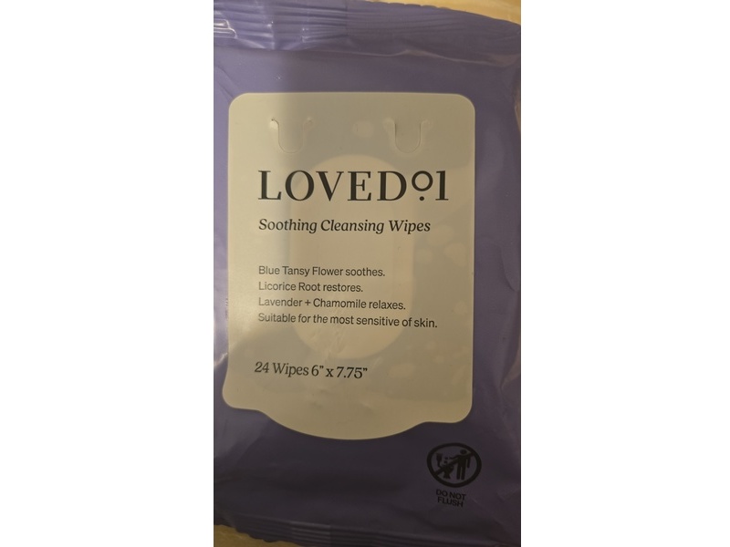 Loved 01 Soothing Cleansing Wipes, Lavender + Chamomile Relaxes, 24 Count, Pack Of 3