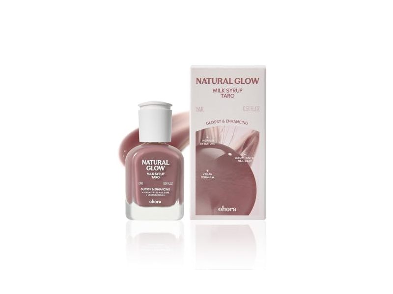ohora Natural Glow Milk Syrup Nail Strengthener, Taro, 0.51 fl oz/15 mL