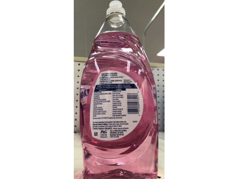 Dawn Ultra Botanicals Dishwashing Liquid, Cherry Blossom Scent, 28 fl oz/828 mL