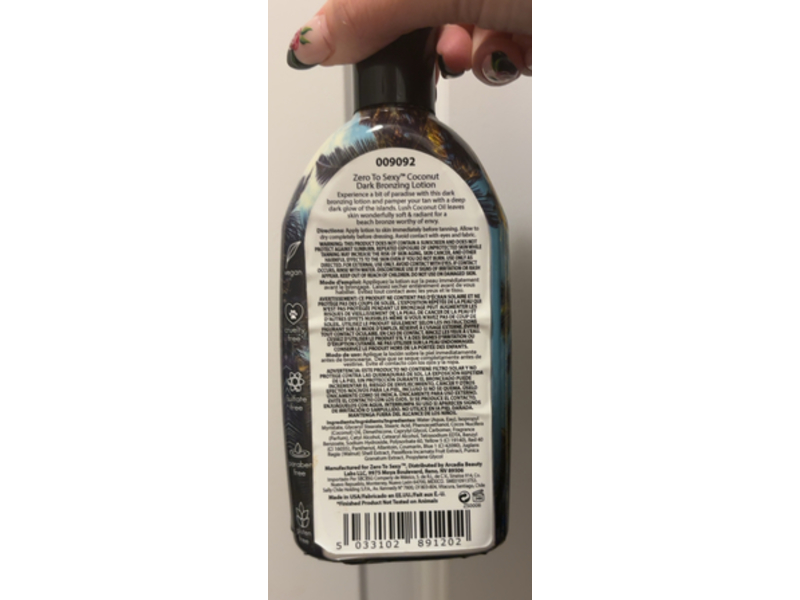 Zero To Sexy Exotic Dark Bronzing Tanning Lotion, Coconut, 10 fl oz/296 mL
