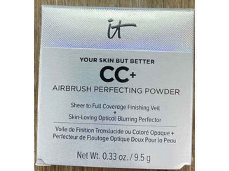 IT Cosmetics CC+ Airbrush Perfecting Powder Foundation, Medium Tan, 0.33 oz/9.6 g