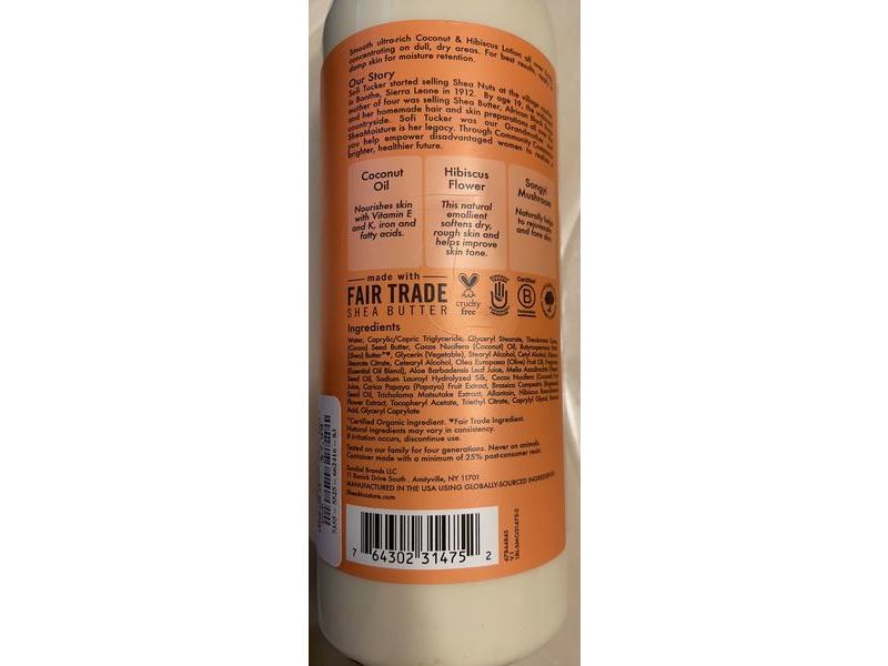 SheaMoisture Illuminating Body Lotion, Coconut & Hibiscus, Dull Skin, 19.5 fl oz/577 mL