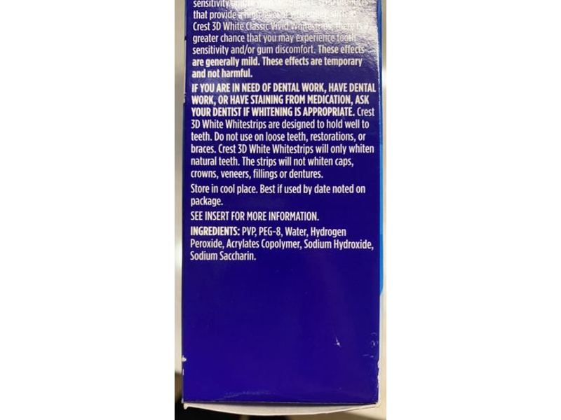 Crest 3D White Classic Vivid Whitestrips Dental Whitening Kit, 20 Count