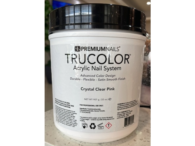 Premiumnails Trucolor Acrylic Nail System, Crystal Clear Pink, 32 oz/907 g