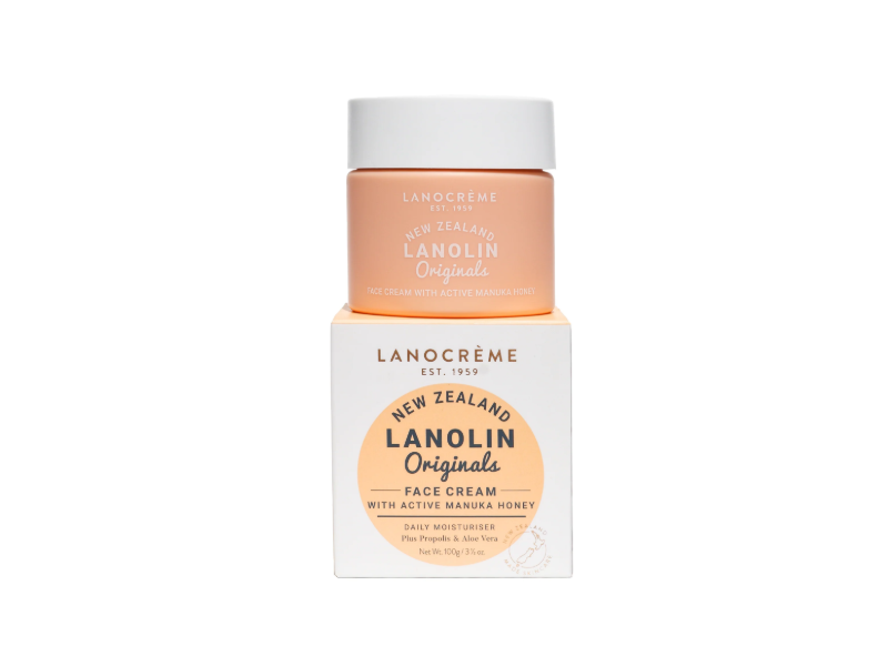 Lanocreme New Zealand Lanolin Originals Face Cream, Active Manuka Honey, 3½ oz/100g, Pack Of 3