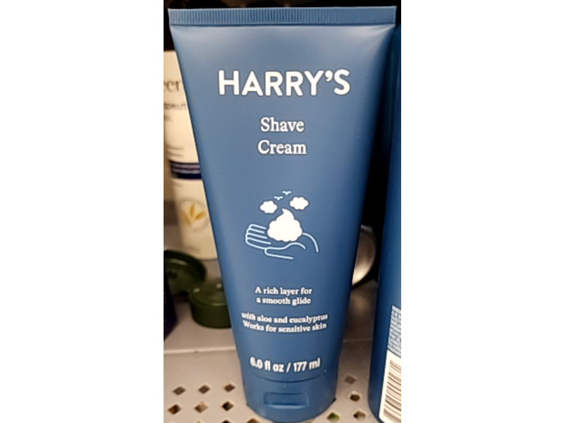 Harry's Shave Cream, Aloe & Eucalyptus, 6.0 fl oz/177 mL, Pack Of 2