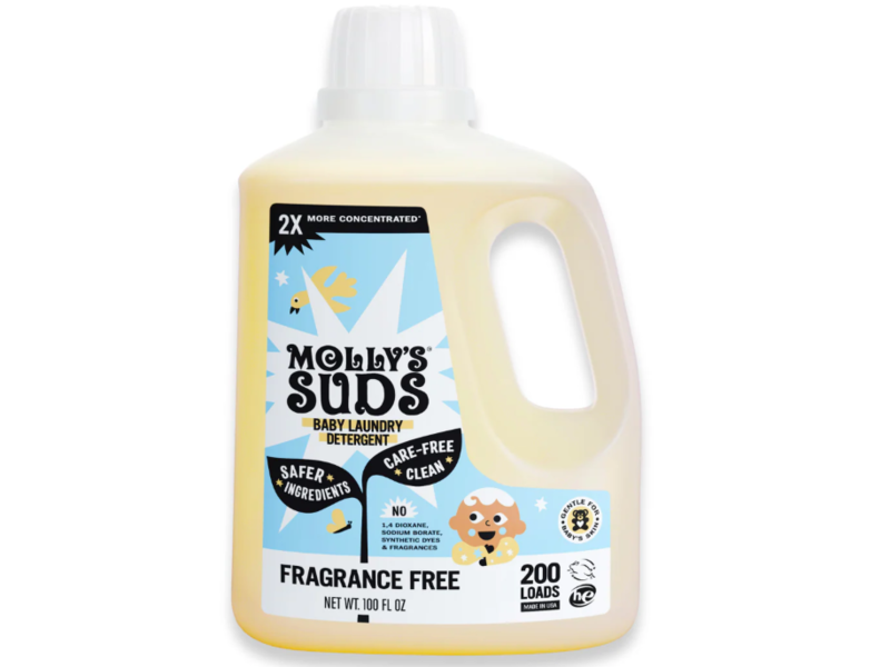 Molly's Suds Baby Laundry Detergent, Fragrance Free, 200 Loads, 100 fl oz