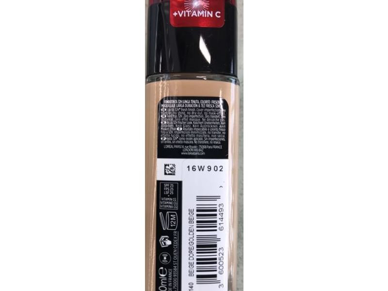 L'oreal Paris Infallible Foundations, 32H Fresh Wear, SPF 25+,