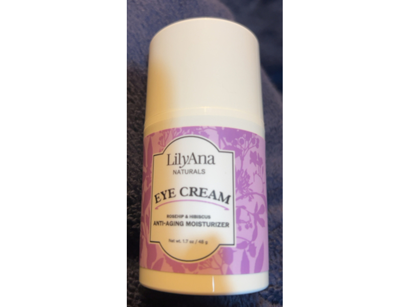 Lilyana Naturals Anti-Aging Moisturizer Eye Cream, Rosehip & Hibiscus, 1.7 oz/48 g