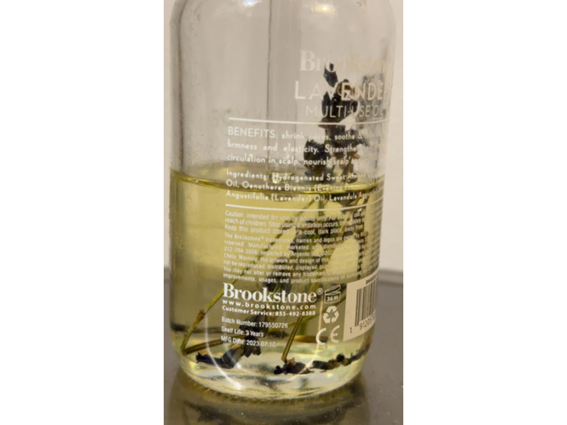 Brookstone Lavender Multi Use Oil, Almond Oil + Avocado Oil & Lavender Oil, 4 fl oz/120 mL